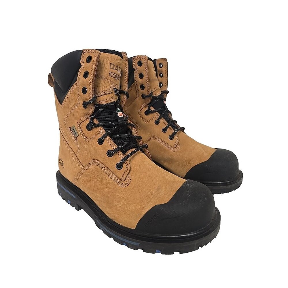 DAKOTA Men's 8" Steel Toe Steel Plate Quad Comfort Work Boots 8522 Wheat 10W